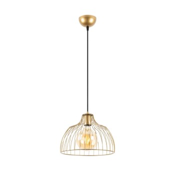 Φωτιστικό οροφής Treiso Megapap E27 μεταλλικό μονόφωτο χρώμα χρυσό Ø28x126εκ.