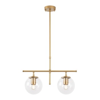 Φωτιστικό οροφής Nilufer Megapap E27 μεταλλικό δίφωτο χρώμα χρυσό 52x15x76εκ.