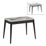 Τραπέζι Dolunay Megapap επεκτεινόμενο χρώμα λευκό εφέ μαρμάρου - μαύρο 100x60(120x100)x79,5εκ.