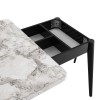 Τραπέζι Dolunay Megapap επεκτεινόμενο χρώμα λευκό εφέ μαρμάρου - μαύρο 100x60(120x100)x79,5εκ.