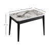 Τραπέζι Dolunay Megapap επεκτεινόμενο χρώμα λευκό εφέ μαρμάρου - μαύρο 100x60(120x100)x79,5εκ.