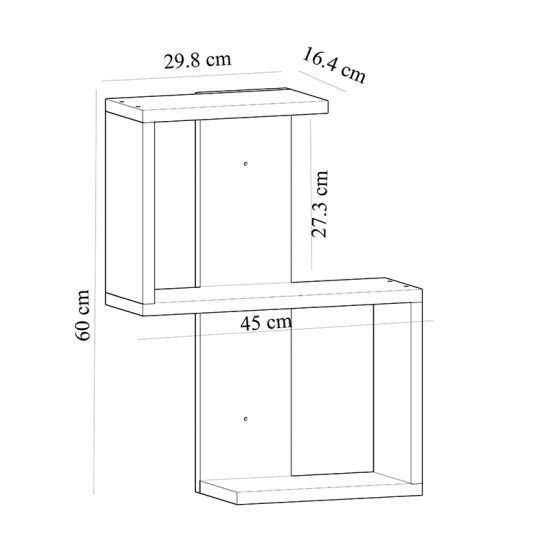 Ραφιέρα τοίχου Octa Megapap χρώμα sapphire oak 45x16,4x60εκ. Ραφιέρα τοίχου Octa Megapap χρώμα sapphire oak 45x16,4x60εκ.