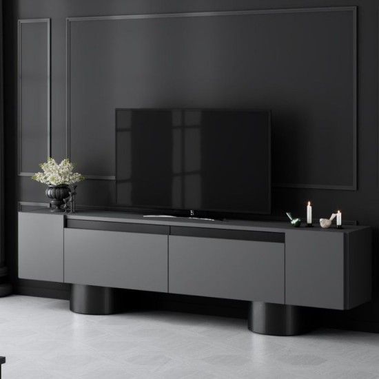 Έπιπλο τηλεόρασης Haven Megapap χρώμα ανθρακί 180x30x50εκ. Έπιπλο τηλεόρασης Haven Megapap χρώμα ανθρακί 180x30x50εκ.