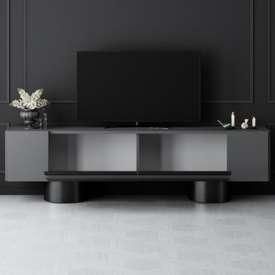 Έπιπλο τηλεόρασης Haven Megapap χρώμα ανθρακί 180x30x50εκ. Έπιπλο τηλεόρασης Haven Megapap χρώμα ανθρακί 180x30x50εκ.