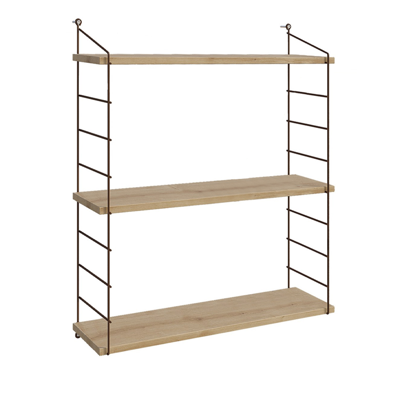 Ραφιέρα τοίχου Armoni Megapap χρώμα sapphire oak - καφέ μέταλλο 72x20x85εκ.