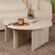 Τραπεζάκι σαλονιού σετ 2 τμχ Moira Megapap χρώμα travertine Ø90x41εκ. Τραπεζάκι σαλονιού σετ 2 τμχ Moira Megapap χρώμα travertine Ø90x41εκ.
