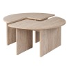 Τραπεζάκι σαλονιού σετ 2 τμχ Moira Megapap χρώμα travertine Ø90x41εκ.