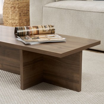 Τραπεζάκι σαλονιού Harbor Megapap χρώμα καρυδί 120x45x30εκ.