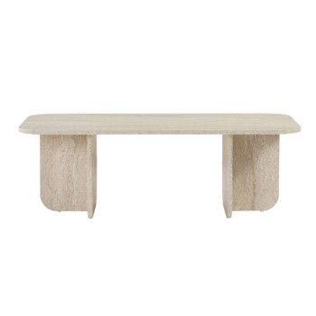 Τραπεζάκι σαλονιού Becaj Megapap χρώμα travertine 120x60x41,4εκ.