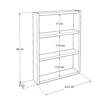 Ραφιέρα τοίχου Prena Megapap χρώμα atlantic pine 43,2x9x60εκ.
