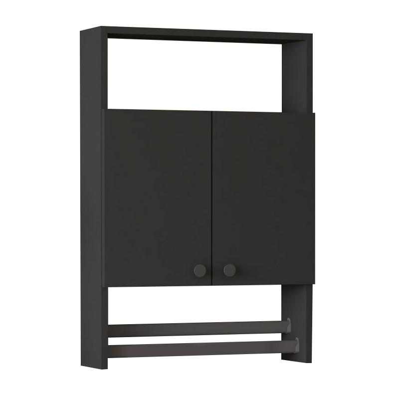 Ντουλάπι μπάνιου επιτοίχιο Ela Megapap χρώμα ανθρακί 60x15x87εκ.