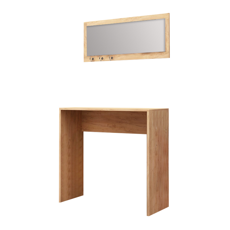 Κονσόλα με καθρέπτη Cosenza Megapap χρώμα oak 80x30x82εκ.
