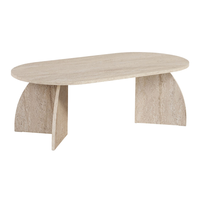 Τραπεζάκι σαλονιού Melina Megapap χρώμα travertine 120x60x40εκ.