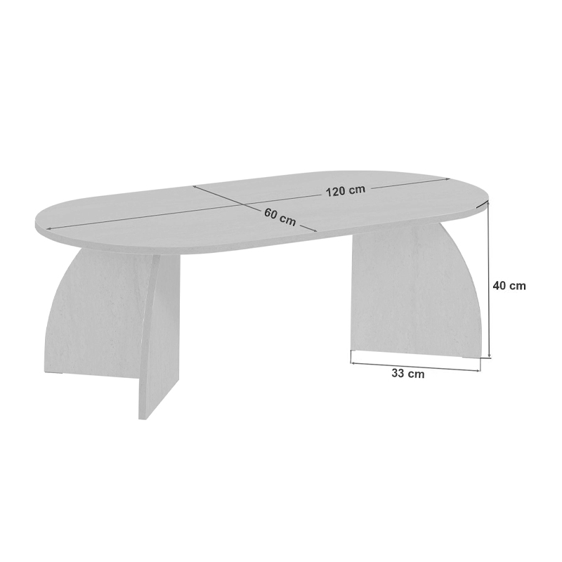 Τραπεζάκι σαλονιού Melina Megapap χρώμα travertine 120x60x40εκ.