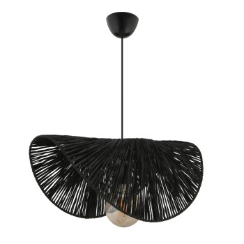 Φωτιστικό οροφής Taco Megapap E27 γιούτα μονόφωτο χρώμα μαύρο 51x36x55εκ.