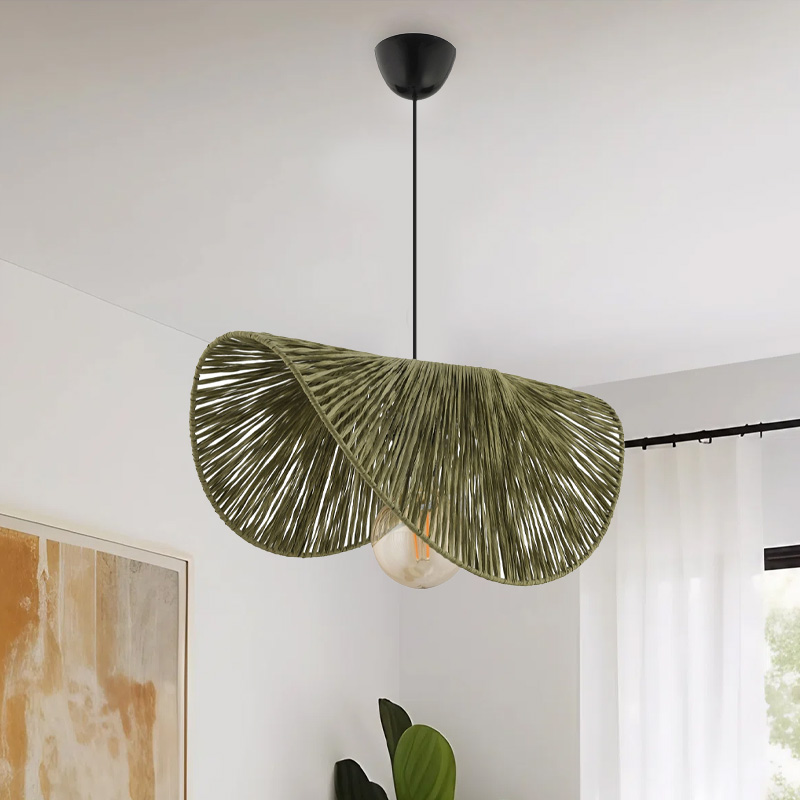 Φωτιστικό οροφής Taco Megapap E27 γιούτα μονόφωτο χρώμα πράσινο 51x36x55εκ.