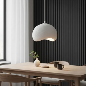 Φωτιστικό οροφής Yontu Megapap E27 fiberglass μονόφωτο χρώμα λευκό 34x29x120εκ.