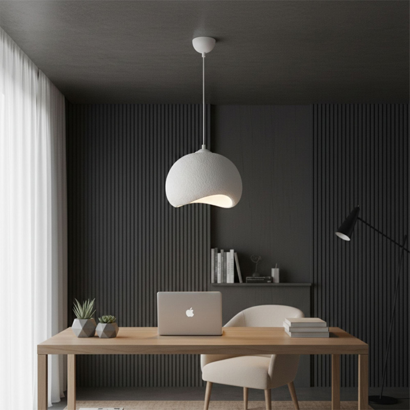 Φωτιστικό οροφής Yontu Megapap E27 fiberglass μονόφωτο χρώμα λευκό 34x29x120εκ.