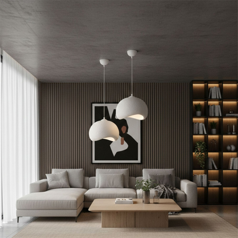 Φωτιστικό οροφής Yontu Megapap E27 fiberglass μονόφωτο χρώμα λευκό 34x29x120εκ.