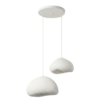 Φωτιστικό οροφής Loval Megapap E27 fiberglass δίφωτο χρώμα λευκό Ø70x115εκ.