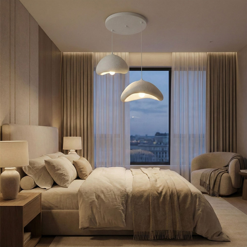 Φωτιστικό οροφής Luna Megapap E27 fiberglass δίφωτο χρώμα λευκό Ø70x115εκ.