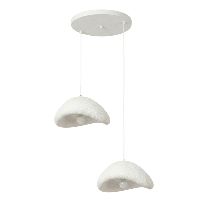 Φωτιστικό οροφής Luna Megapap E27 fiberglass δίφωτο χρώμα λευκό Ø74x115εκ.