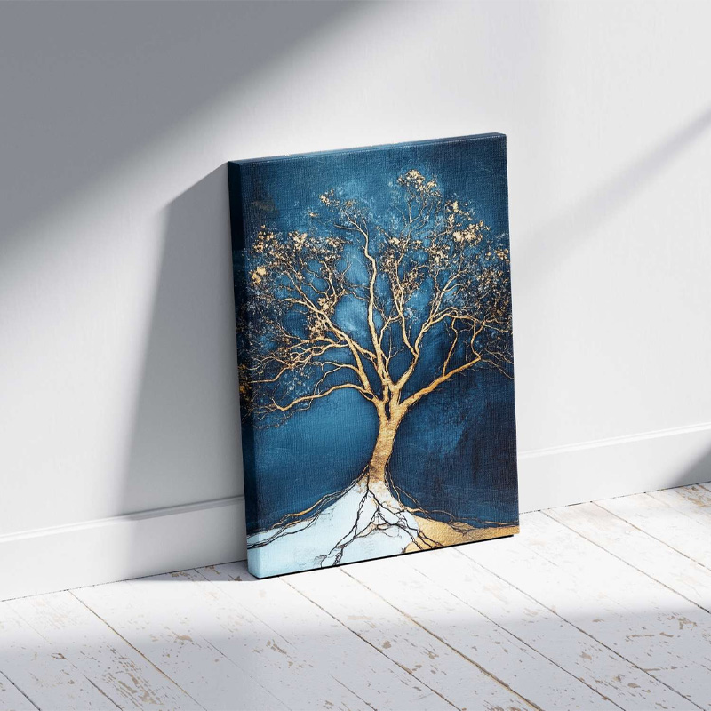 Πίνακας σε καμβά "Golden Tree" Megapap ψηφιακής εκτύπωσης 70x100x3εκ.