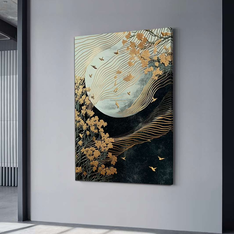 Πίνακας σε καμβά "Golden Moon" Megapap ψηφιακής εκτύπωσης 70x100x3εκ.