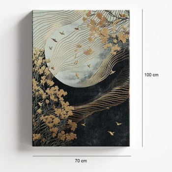 Πίνακας σε καμβά "Golden Moon" Megapap ψηφιακής εκτύπωσης 70x100x3εκ.