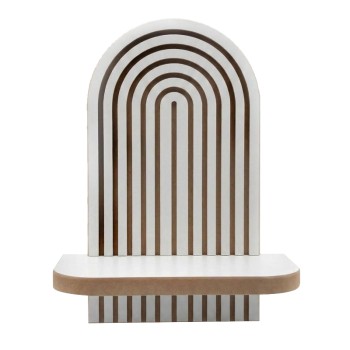 Ραφιέρα τοίχου Artwill Megapap Mdf χρώμα λευκό - oak 26x13x35εκ.