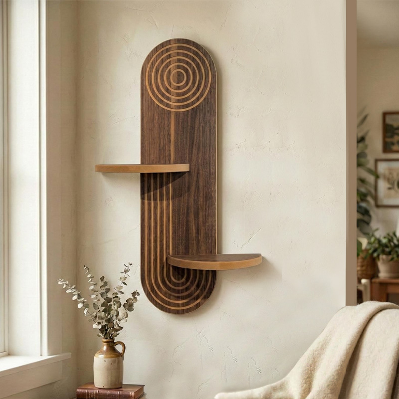 Ραφιέρα τοίχου Artwill Megapap Mdf χρώμα wenge 46x13x70εκ.