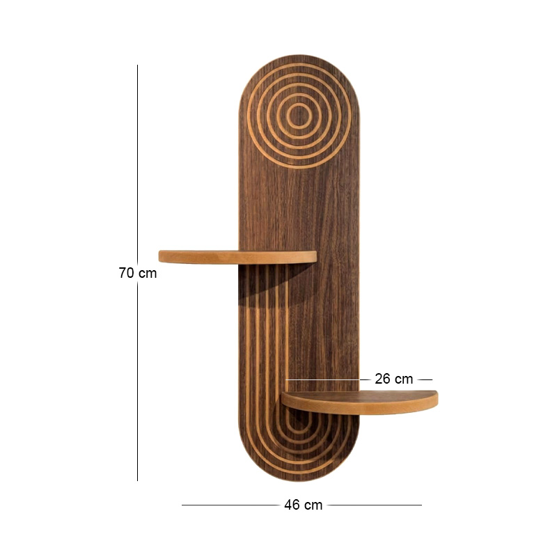 Ραφιέρα τοίχου Artwill Megapap Mdf χρώμα wenge 46x13x70εκ.