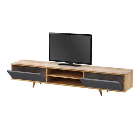Έπιπλο τηλεόρασης Serine Megapap χρώμα sapphire oak - ανθρακί 170x37x45εκ. Έπιπλο τηλεόρασης Serine Megapap χρώμα sapphire oak - ανθρακί 170x37x45εκ.
