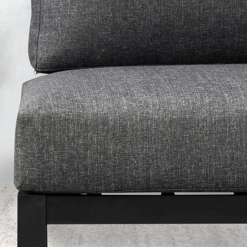 Σαλόνι κήπου Echo Megapap σετ 3 τμχ μέταλλο - ξύλο χρώμα μαύρο - γκρι