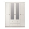 Ντουλάπα ρούχων Emily Megapap τετράφυλλη με καθρέπτη και συρτάρια χρώμα λευκό 140x50x210εκ.