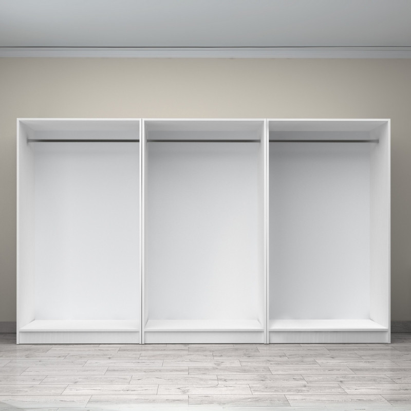 Ντουλάπα ρούχων Victoria Megapap εξάφυλλη χρώμα λευκό 300x60x181εκ.