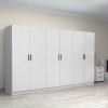 Ντουλάπα ρούχων Victoria Megapap εξάφυλλη χρώμα λευκό 300x60x181εκ.