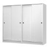 Ντουλάπα ρούχων Regio Megapap τετράφυλλη συρόμενη χρώμα λευκό 200x60x181εκ.
