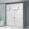 Ντουλάπα ρούχων Regio Megapap τετράφυλλη συρόμενη με πατάρι χρώμα λευκό 200x60x240εκ.