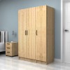 Ντουλάπα ρούχων Vivian Megapap τρίφυλλη χρώμα φυσικό οξιάς 120x51,8x181εκ.