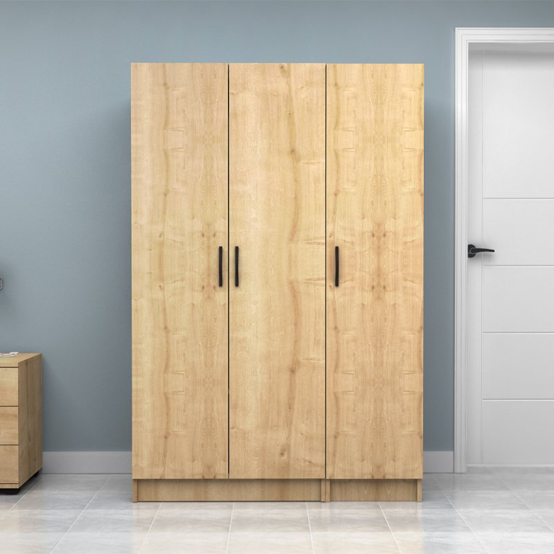 Ντουλάπα ρούχων Vivian Megapap τρίφυλλη χρώμα φυσικό οξιάς 120x51,8x181εκ.