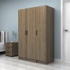 Ντουλάπα ρούχων Vivian Megapap τρίφυλλη χρώμα καρυδί 120x51,8x181εκ.