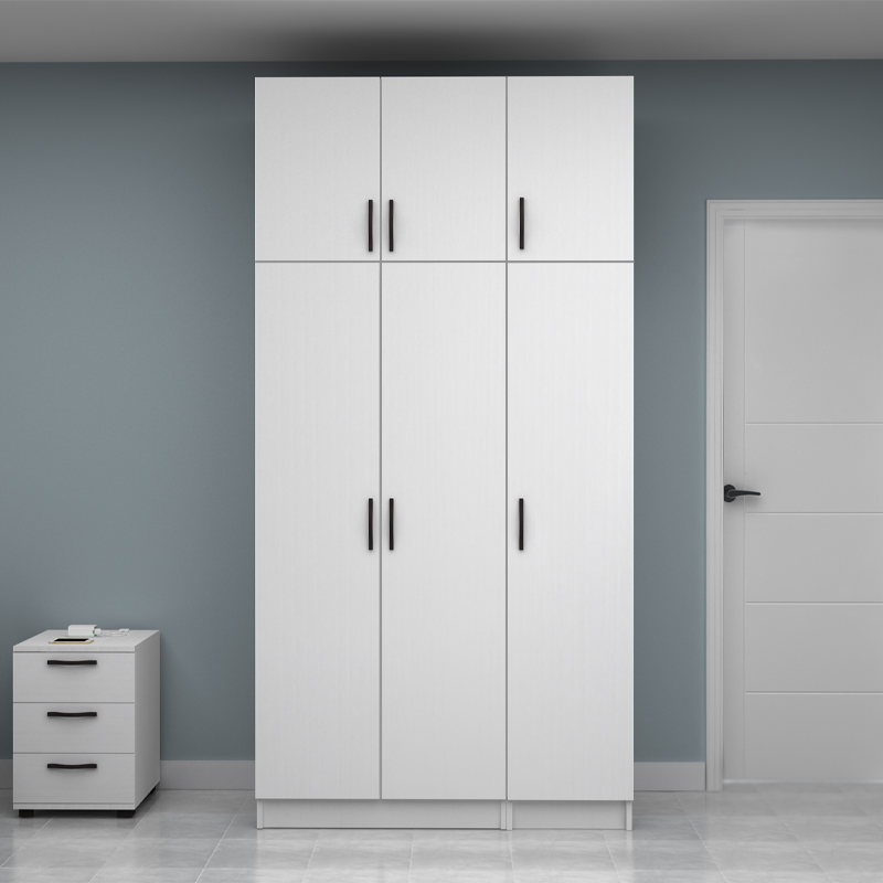 Ντουλάπα ρούχων Vivian Megapap τρίφυλλη με πατάρι χρώμα λευκό 120x51,8x240εκ.