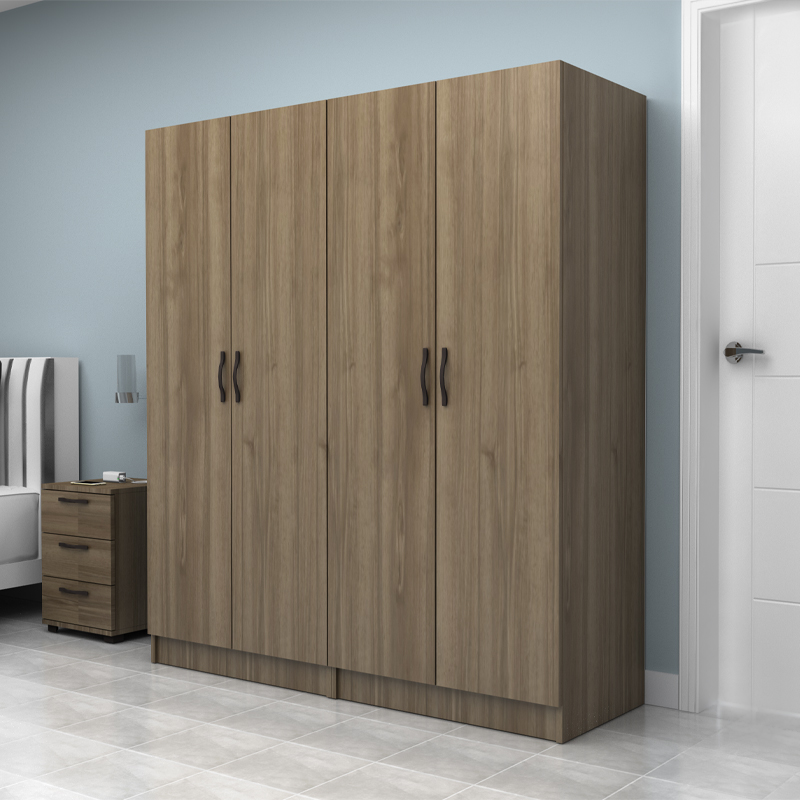 Ντουλάπα ρούχων Vivian Megapap τετράφυλλη χρώμα καρυδί 160x51,8x181εκ.