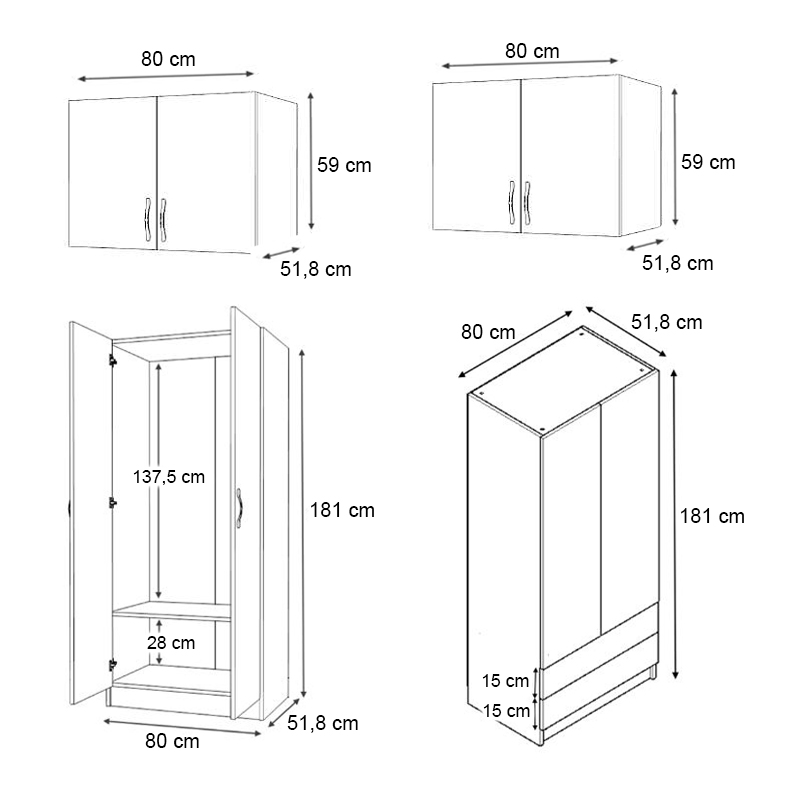 Ντουλάπα ρούχων Vivian Megapap τετράφυλλη με πατάρι και συρτάρια χρώμα φυσικό οξιάς 160x51,8x240εκ.