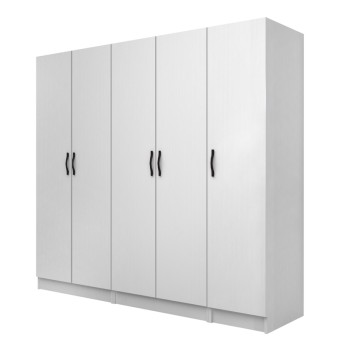 Ντουλάπα ρούχων Vivian Megapap πεντάφυλλη χρώμα λευκό 200x51,8x181εκ.