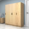Ντουλάπα ρούχων Vivian Megapap τετράφυλλη χρώμα φυσικό οξιάς 160x51,8x181εκ.