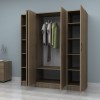 Ντουλάπα ρούχων Vivian Megapap τετράφυλλη χρώμα καρυδί 160x51,8x181εκ.
