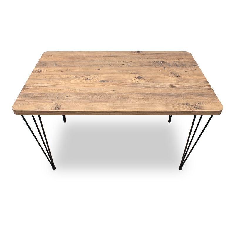 Σετ τραπεζαρία 5τμχ Roger - Kevin Megapap Mdf - ύφασμα χρώμα ακακίας - μόκα 120x70x75εκ.