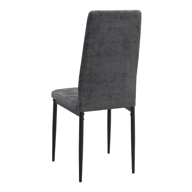 Σετ τραπεζαρία 5τμχ Roger - Rosa Megapap Mdf - ύφασμα χρώμα μαύρο εφέ μαρμάρου - γκρι 120x70x75εκ.